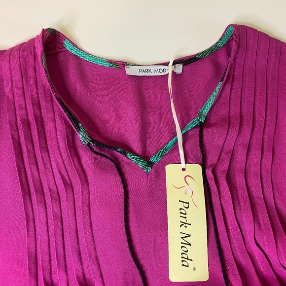 Modams Boutique Fuchsia Pompom Sun Dress  (US size L) - Picture 4 of 6